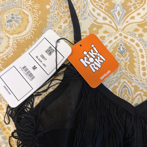 NWT KikiRiki Black Fringe Bodysuit - Picture 2 of 4
